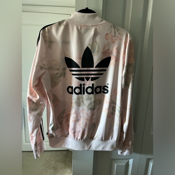 Adidas | Pastel Pink Rose Track Jacket | Size Medium - Picture 5 of 8